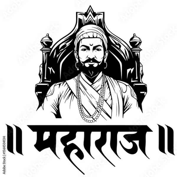 Obraz Chhatrapati Shivaji Maharaj Vector Design 