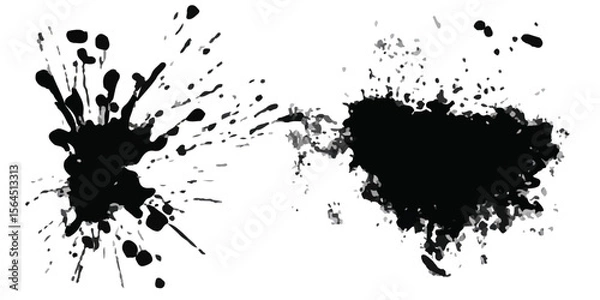 Fototapeta Abstract grunge texture background with dark splatters and foam on black Artistic concept of dirt, splashes
