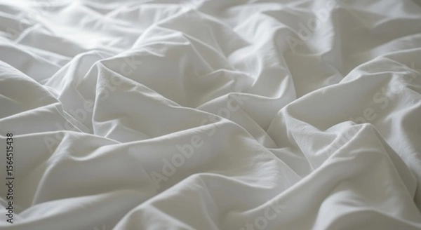 Obraz Minimalist and modern white bed linen with natural folds