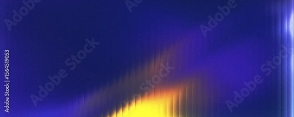 Fototapeta Abstract background of yellow liquid gradient in dark shiny shining with stripes effect. Refraction of wavy striped glass.