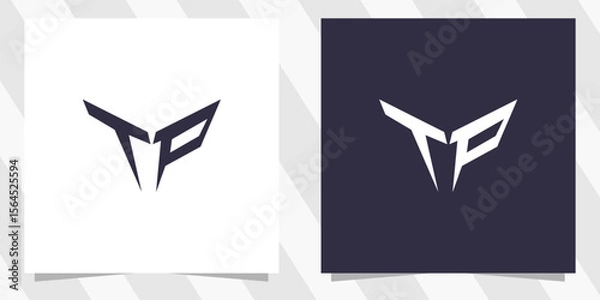 Fototapeta letter tp pt logo design vector