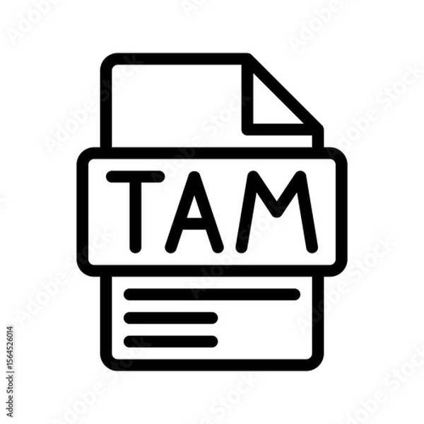 Fototapeta TAM Outline Icon. Total Addressable Market TAM outline icon for market size, business potential, and sales strategy.