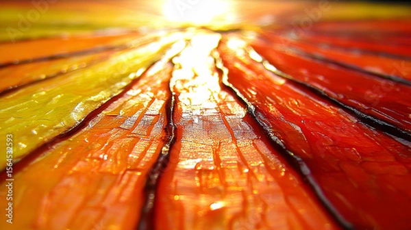 Fototapeta Radiant Abstract Painting with Radiating Hues