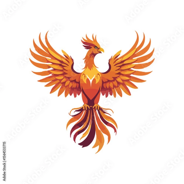 Obraz Phoenix Bird with Open Wings Vector