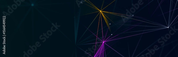 Obraz Technology background. Honeycomb concept. Big data. Hexagonal space with connected dots and lines. 3d