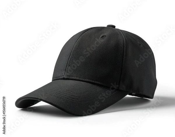 Obraz Black baseball cap on plain background (1). High quality