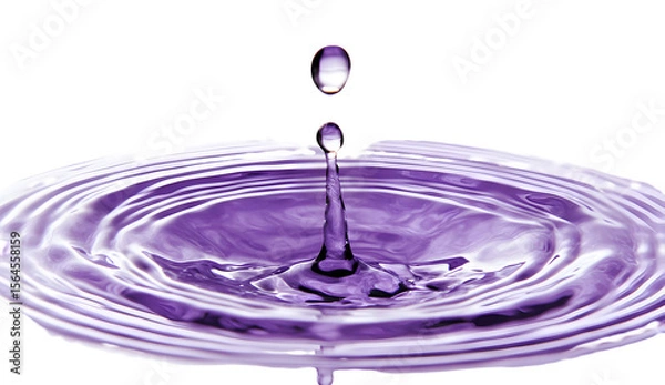 Obraz Captivating purple water drop impact creates mesmerizing circular ripple effect