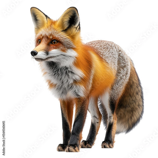 Fototapeta red fox on transparent background