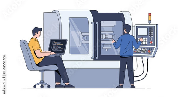 Obraz Modern manufacturing facility operations and digital integration explained