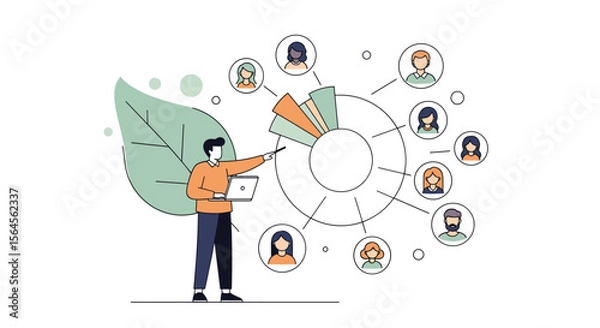 Obraz Connecting people through digital networks and collaborative growth strategies
