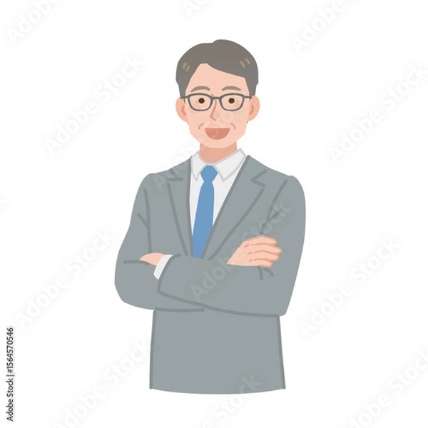 Obraz 腕組みをする中年サラリーマン