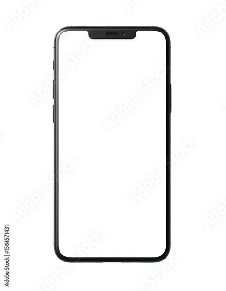 Fototapeta A simple sketch illustration of a mobile phone isolated on a clean white background.
