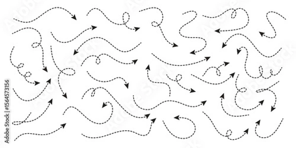 Fototapeta Hand drawn arrows, vector hand drawn curve arrow brush stroke for presentation, infographics, web design or educational materials.