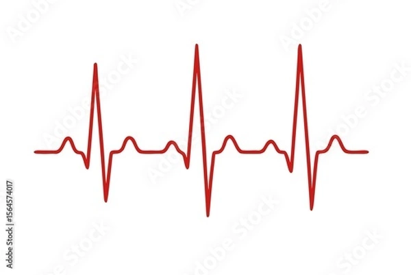 Obraz Cardiac Rhythms A Visual Depiction of a Heartbeat Presenting the Electrical Activity of the Human Heart and Depicting Health