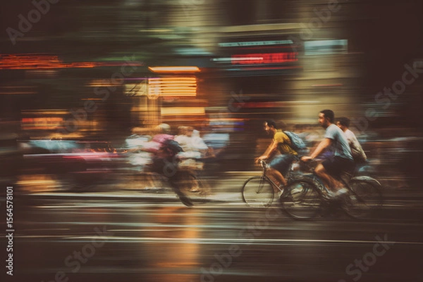 Fototapeta The Pulse of a City: Capturing the Essence of Urgency in Urban Movement During a Busy Rush Hour