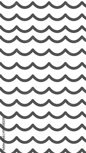Obraz Abstract Wave Pattern Repeating Across White Background Creating Seamless Texture