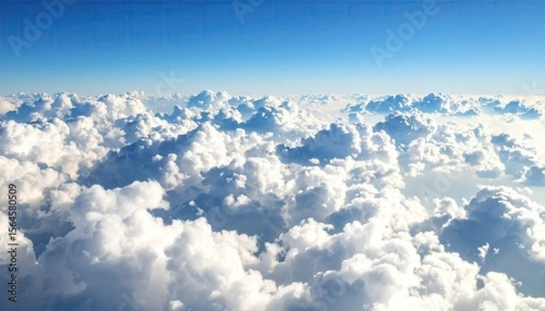 Obraz Aerial Perspective of Cumulus Clouds Against Blue Sky during Daylight