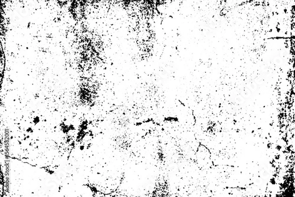 Obraz Grunge black and white texture old wall effect on white background