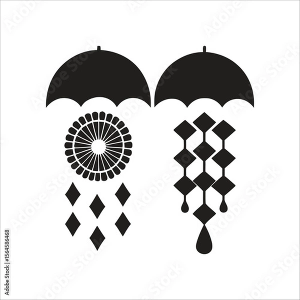 Obraz black umbrella icon