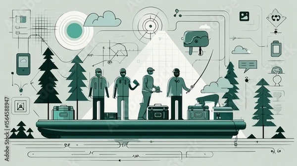 Obraz Fishing expedition, digital workflow