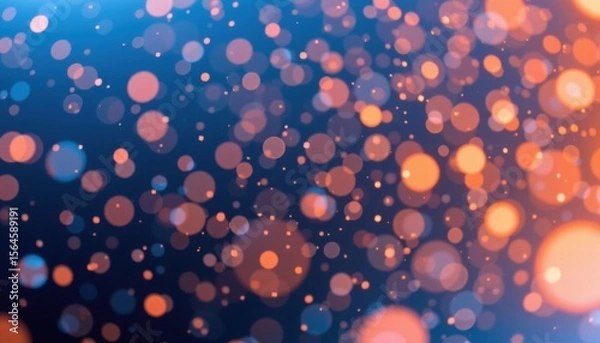Fototapeta Colorful bokeh lights with vibrant circles in blue and orange tones creating a dreamy and abstract background for various creative projects and designs