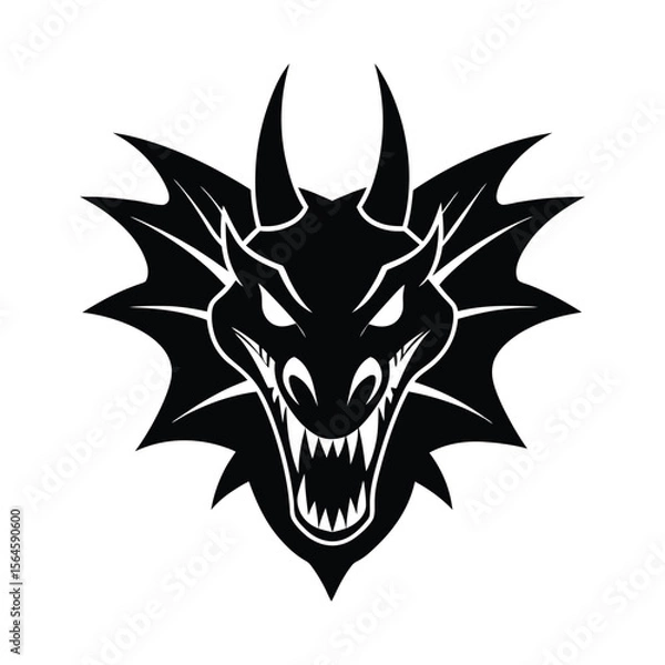 Obraz Aggressive Dragon Head Vector Illustrations