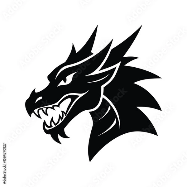 Fototapeta Aggressive Dragon Head Vector Illustrations