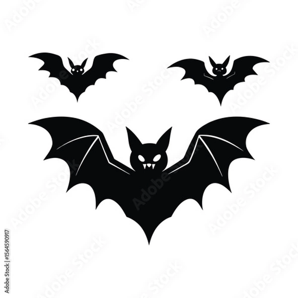 Obraz Halloween bat silhouettes set isolated