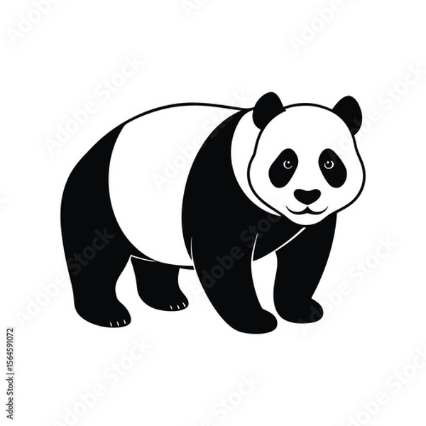 Obraz Panda silhouette vector illustration