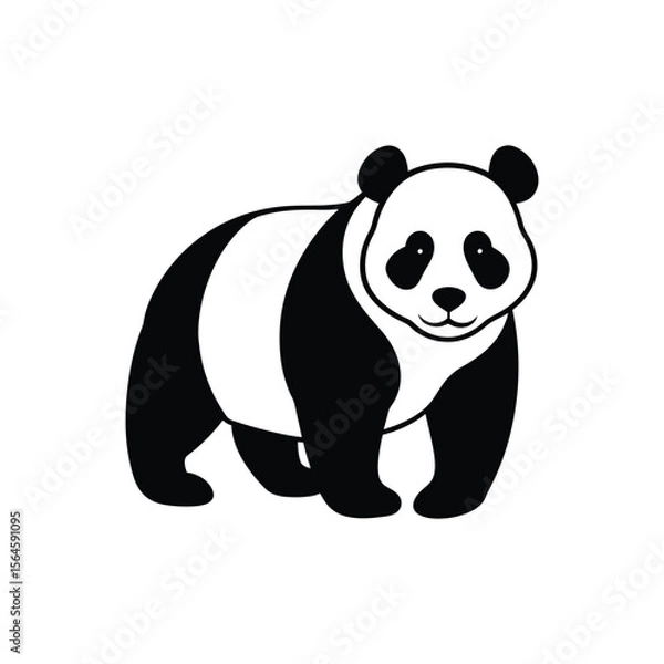 Obraz Panda silhouette vector illustration