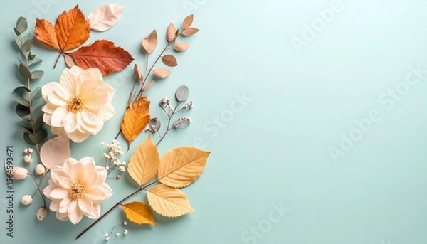 Obraz Autumn floral arrangement studio still life soft light close-up fall aesthetic