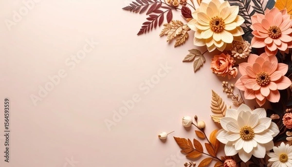 Obraz Vibrant floral arrangement studio setting decorative art soft background close-up view aesthetic inspiration