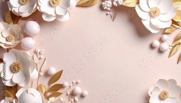 Obraz Elegant floral arrangement studio digital art soft pastel background close-up aesthetic design