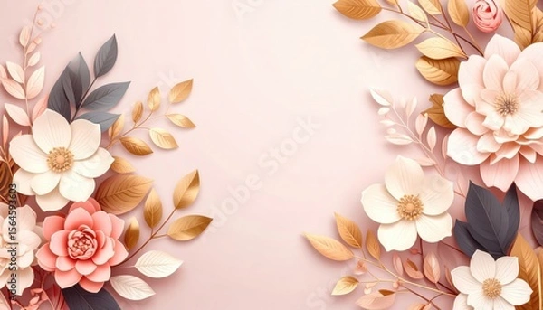 Obraz Elegant floral arrangement with soft pink background still life photography home decor serene atmosphere close-up view beauty and nature concept