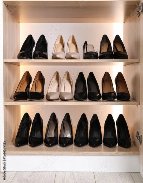 Fototapeta heels in the wardrobe AI generated
