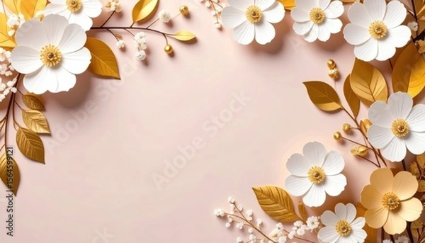 Fototapeta Elegant floral arrangement studio decorative art minimalist style close-up view aesthetic inspiration