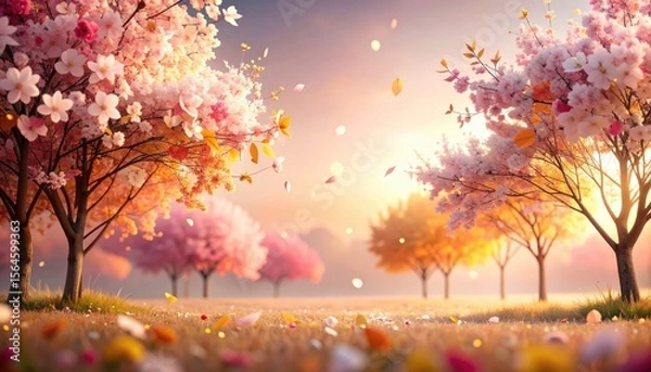 Fototapeta Captivating spring blossom event serene garden nature photography vibrant landscape close-up view seasonal aesthetics for relaxation