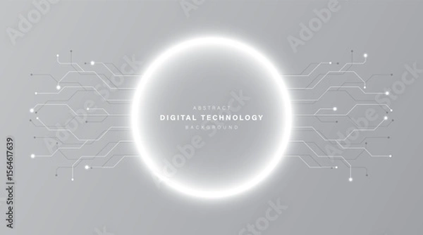 Obraz Grey abstract technology background. business technology communication. Hi tech digital connection. high tech. science. modern technology business concept. futuristic background. vector illustration