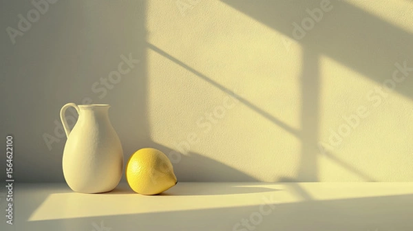 Fototapeta A minimalist still life position in a studio setting, 