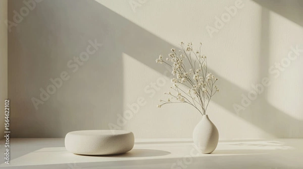 Fototapeta A minimalist still life position in a studio setting,