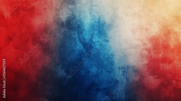 Obraz Abstract Tricolored Grunge Texture Background with Red, White and Blue