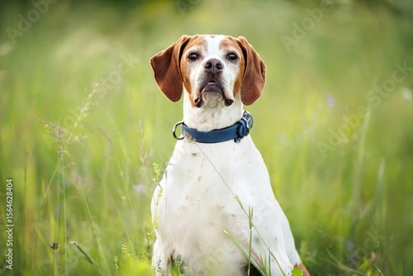 Obraz cute pointer dog portrait outdoors in summer