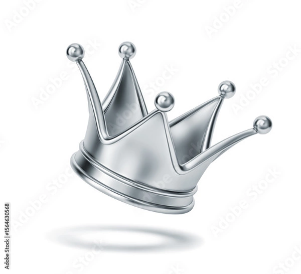 Fototapeta Silver crown isolated on white. Clipping path included