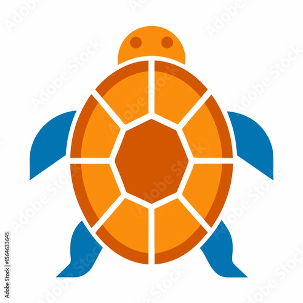 Fototapeta Turtle Shell Icon Vector - Generative AI & Linocut Silhouette Design