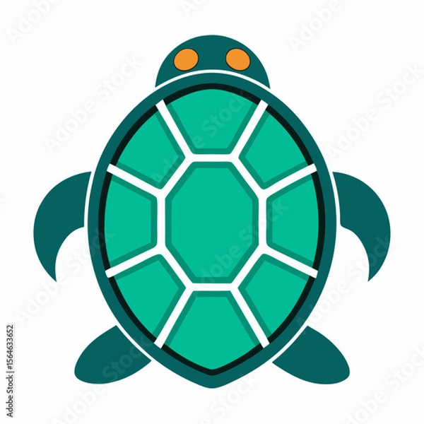 Fototapeta Turtle Shell Icon Vector - Generative AI & Linocut Silhouette Design