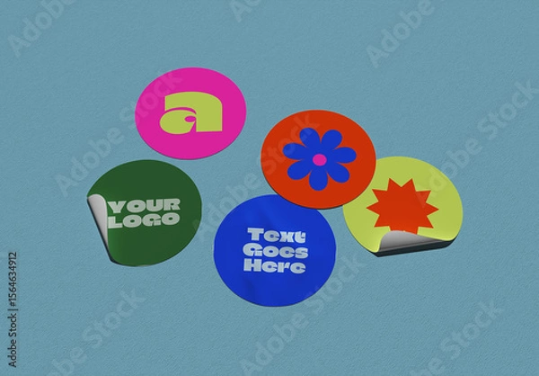 Obraz Round Sticker Mockup