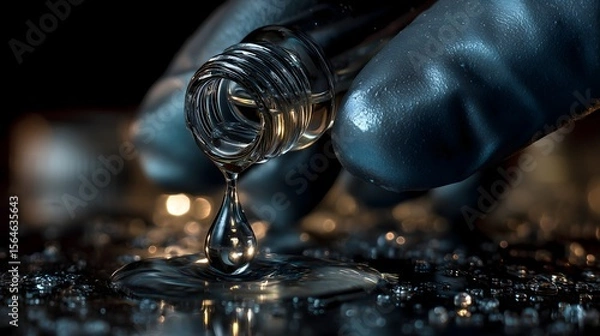 Fototapeta Laboratory water droplet experiment on fluid dynamics