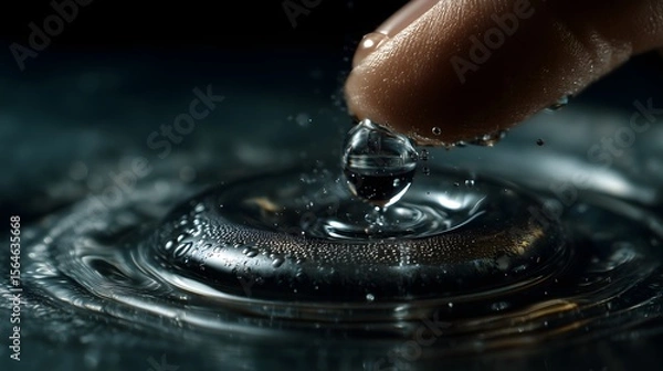 Fototapeta Close-up lab science water droplet experiments