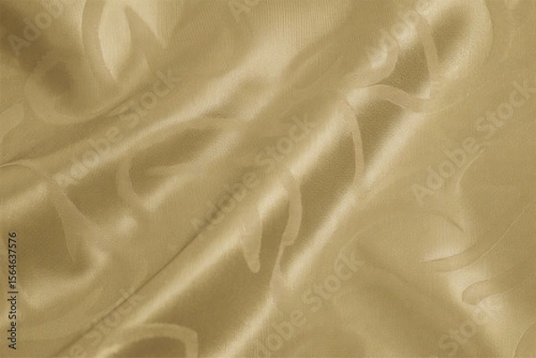 Fototapeta Smooth, elegant golden silk fabric with a flowing, shiny texture creates a luxurious backdrop
