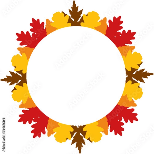 Fototapeta Round Autumn Leaves Frame